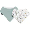 Image de Lot x2 bavoirs bandana - DOMIVA - TU - Mousseline - Celadon imprimé au fil de l'eau