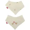 Image de 2 bavoirs bandanas Maternity Love - Coton doux et absorbant - Boutons-pression ajustables
