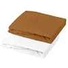 Image de Lot 1 alese + 1 drap housse - P'TIT DODO - 60 x 120 cm - Blanc / Caramel