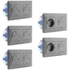 Image de Zenitech - Lot de 5 doubles prises affleurantes Artezo 2P+T + boîte - titanium