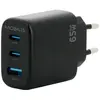 Image de Mobilis Chargeur mural 65W 2 USB C 1 USB A GaN (65 W, 3 ports), Chargeur USB, Noir