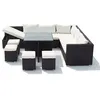 Image de Salon de jardin encastrable 10 places en résine noir-blanc FIDJI CONCEPT USINE