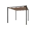 Image de Pergola autoportante 3 x 3 m en acier avec toile taupe TUSA CONCEPT USINE
