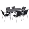 Image de Table de jardin et 6 chaises en acier et toile PVC gris LUSIANA CONCEPT USINE