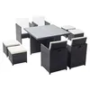 Image de Salon de jardin CONCEPT USINE 8 personnes 8 pieces resine tressee 115.0 x 115 x 74.0 cm noir
