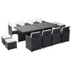 Image de Salon de jardin CONCEPT USINE resine tressee noir 13 pieces 235.0 x 115 x 74.0 12 personnes