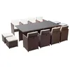 Image de Table et chaises 12 places encastrables résine marron-blanc MONACO CONCEPT USINE
