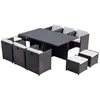 Image de Table et chaise 10 places encastrables alu résine noir-blanc SUNSET CONCEPT USINE