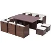 Image de Table et chaise 10 places encastrables alu résine marron-blanc SUNSET CONCEPT USINE