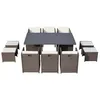 Image de Table et chaise 10 places encastrables alu résine gris-blanc SUNSET CONCEPT USINE
