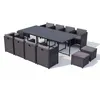 Image de Salon de jardin CONCEPT USINE resine tressee gris 10 pieces 234.7 x 114.7 x 59.0 12 personnes