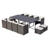 Image de Salon de jardin CONCEPT USINE 12 personnes gris resine tressee 234.7 x 114.7 x 59.0 cm 10 pieces