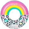 Image de AIRMYFUN Bouée Gonflable Ronde XXL pour Piscine & Plage Ultra Confort, Flotteur Deluxe - Arc-En-Ciel Et Léopard ø120cm