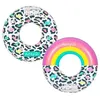 Image de AIRMYFUN Pack 2 Bouées Gonflables Ronde XXL pour Piscine & Plage Ultra Confort, Flotteur Deluxe - Pack Twin Donut Leopard ø120cm
