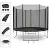 Image de PLAY4FUN Trampoline de Jardin Deluxe ø305cm Noir - avec Filet de sécurité, Tapis de saut, Coussin de protection, Echelle