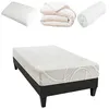 Image de OLYMPE LITERIE - Pack Prêt à dormir EUPRAXIE 90x190 cm - Matelas Mémoire de forme + Sommier + Accessoires