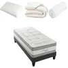 Image de HYPSOM - Pack Prêt à dormir ROYAL 5* 90x190 cm - Matelas Mémoire de forme + Sommier + Accessoires