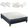 Image de BELLECOUR LITERIE - Pack Prêt à dormir QUINCONCES 180x200 cm - Matelas Mémoire de forme + Sommier + Accessoires