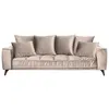Image de Canape droit MAISON AUBERTIN 3 places en velours beige 106 x 236 x 92 cm