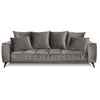 Image de Canape droit MAISON AUBERTIN 3 places en velours gris 106 x 236 x 92 cm
