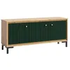 Image de PARII Meuble TV 3 portes 130x56 cm en bois design contemporain Vert bouteille