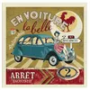 Image de Tissu carré jacquard 48 cm x 48 cm automobile jaune(...) -
