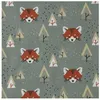 Image de Tissu enfant jersey têtes de renard vendu au mètre(...) - 083 Kaki