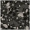 Image de Tissu viscose fleurs noir et blanc vendu au mètre(...) - joellenoir