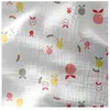 Image de Tissu coton double gaze imprimé fruits vendu au mètre(...) - 0001 Blanc