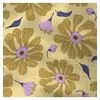 Image de Tissu coton double gaze imprimé fleurs jaunes et violettes vendu au mètre(...) - Jaune (moutarde)
