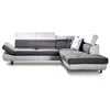 Image de Lisbona - Canapé d'angle convertible - 5 places - Droit - Blanc / Gris