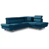 Image de Lisbona - Canapé d'angle convertible - 5 places -Droit - Bleu canard