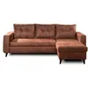 Image de NORDIC - Canapé d'angle réversible - 4 places - Convertible - Industriel vintage - Marron