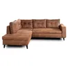 Image de NORDIC - Canapé d'angle L - 5 places - Convertible - Industriel vintage - Gauche - Marron