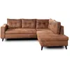 Image de NORDIC - Canapé d'angle L - 5 places - Convertible - Industriel vintage - Droit - Marron