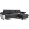 Image de Milan - Canapé d'angle réversible - 4 places - Convertible avec coffre - En simili et tissu - Blanc / Gris