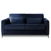 Image de Owen - Canapé 3 places convertible - Ouverture express - Couchage quotidien - Velours - Bleu nuit