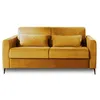 Image de Owen - Canapé 3 places convertible - Ouverture express - Couchage quotidien - Velours - Jaune
