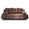 Image de Larson - Canapé Droit 3 places convertible - avec coffre de rangement - style industriel - Marron