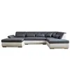 Image de Vermont - Canapé d'angle panoramique en U - XXL - Droit - Blanc / Gris