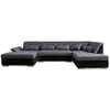 Image de Vermont - Canapé d'angle panoramique en U - XXL - Droit - Noir / Gris