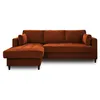 Image de Anna - canapé d'angle convertible - avec coffre - 4 places - style contemporain - gauche - Rouille