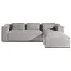 Image de Stella - canapé d'angle droit en velours côtelé - 4 places -style contemporain - Gris clair