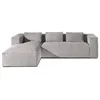 Image de Stella - canapé d'angle gauche en velours côtelé - 4 places - Gris clair