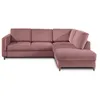 Image de Brooke - canapé d'angle droit - convertible - 5 places - en velours - Rose
