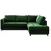 Image de Anna - canapé d'angle droit - 5 places - convertible - en velours - Vert