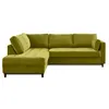 Image de Anna - canapé d'angle gauche - 5 places - convertible - en velours - Vert Olive