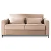 Image de Owen - canapé 3 places convertible express couchage quotidien 140 cm matelas 12 cm en velours - Beige