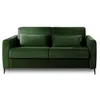 Image de Owen - canapé 3 places convertible express couchage quotidien 140 cm matelas 12 cm en velours - Vert