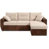 Image de Astoria - canapé d'angle réversible - convertible avec coffre - velours et microfibre - 4 places - Marron / Beige